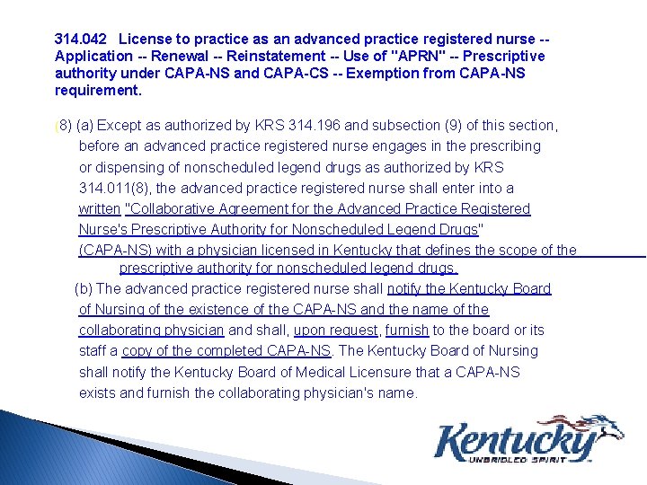 314. 042 License to practice as an advanced practice registered nurse -Application -- Renewal