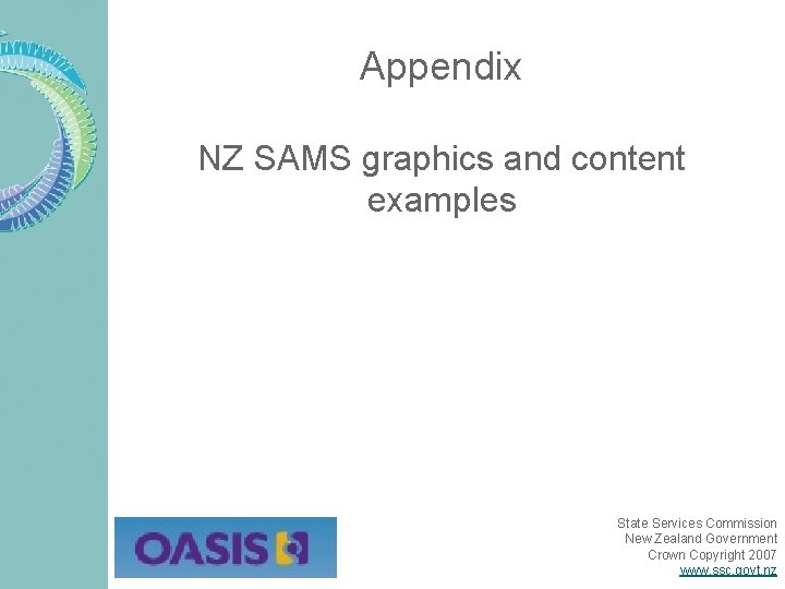 Appendix NZ SAMS graphics and content examples State Services Commission New Zealand Government Crown