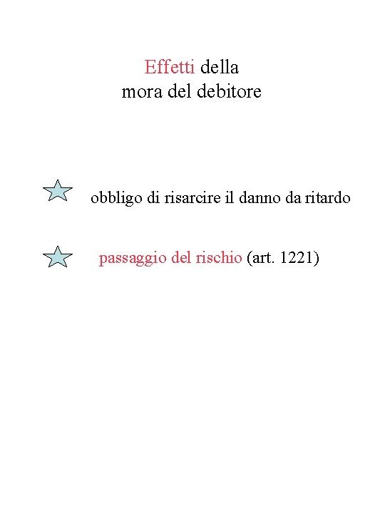 Effetti della mora del debitore obbligo di risarcire il danno da ritardo passaggio del