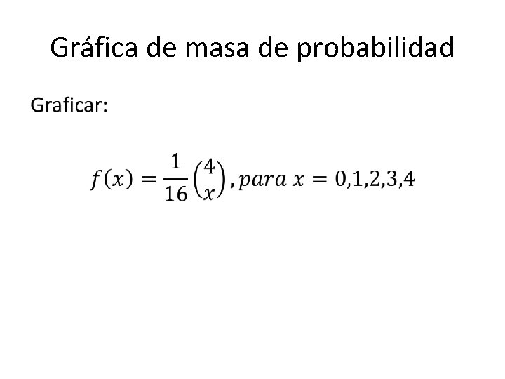 Gráfica de masa de probabilidad • 