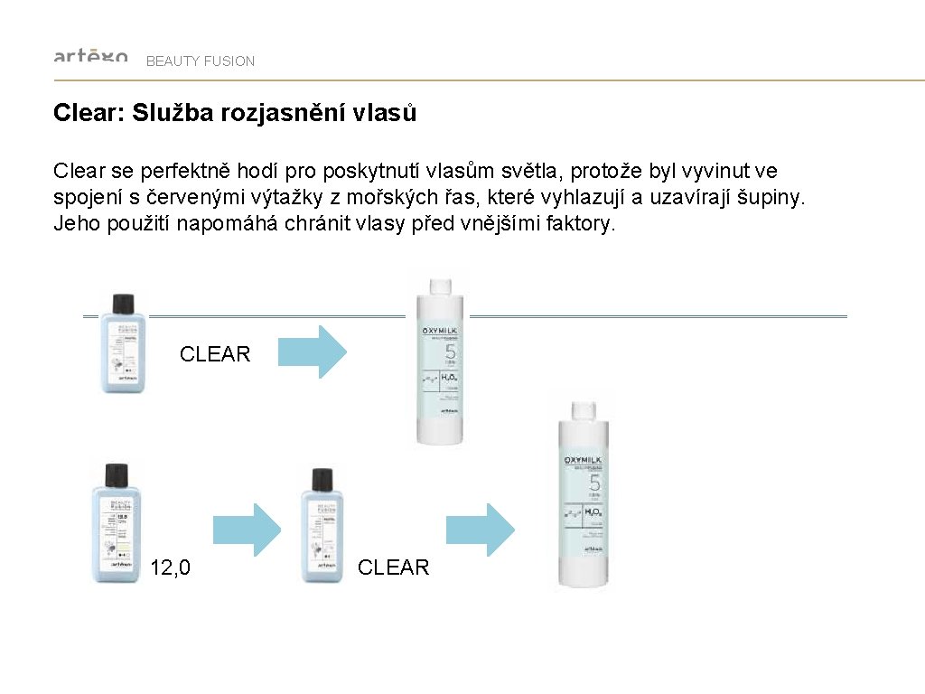 BEAUTY FUSION Clear: Služba rozjasnění vlasů Clear se perfektně hodí pro poskytnutí vlasům světla,