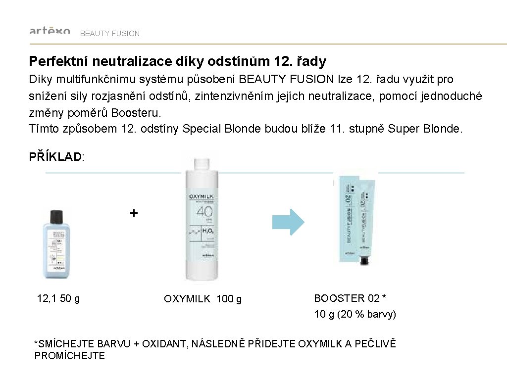 BEAUTY FUSION Perfektní neutralizace díky odstínům 12. řady Díky multifunkčnímu systému působení BEAUTY FUSION