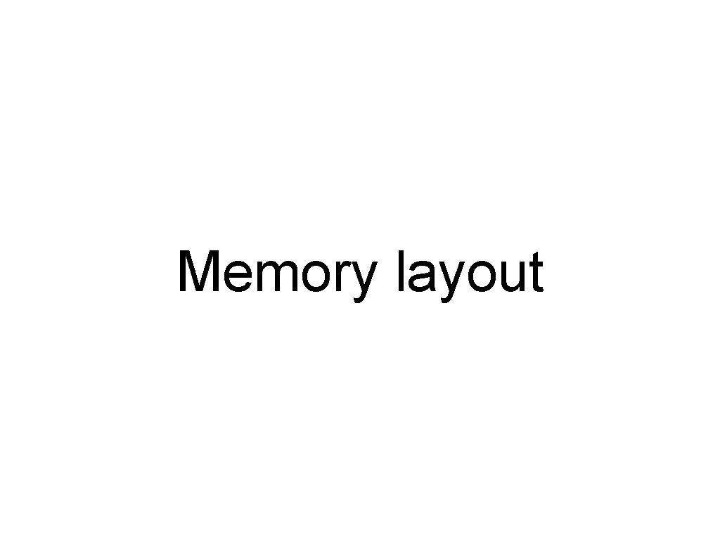 Memory layout 