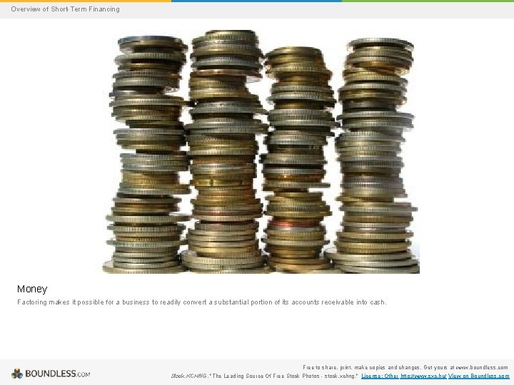 Overview of Short-Term Financing Money Factoring makes it possible for a business to readily