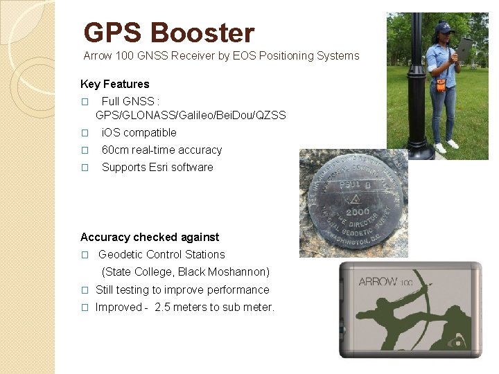 GPS Booster Arrow 100 GNSS Receiver by EOS Positioning Systems Key Features � Full
