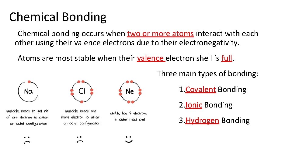 Chemical Bonding Chemical bonding occurs when two or more atoms interact with each other
