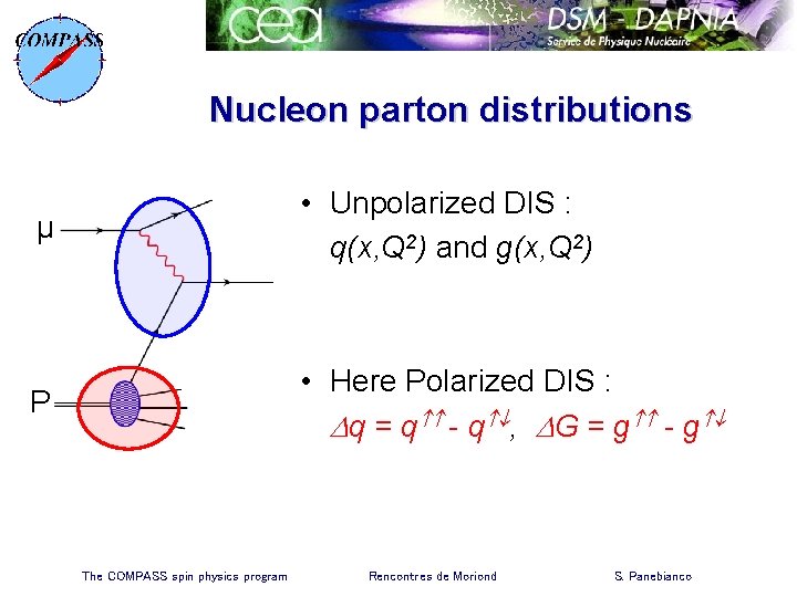 Nucleon parton distributions μ • Unpolarized DIS : q(x, Q 2) and g(x, Q