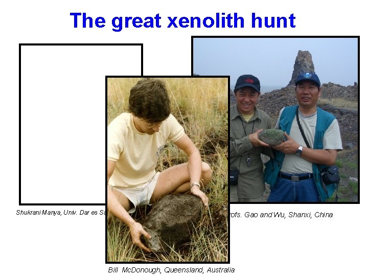 The great xenolith hunt Shukrani Manya, Univ. Dar es Salaam, Tanzania Profs. Gao and