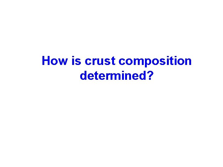 How is crust composition determined? 
