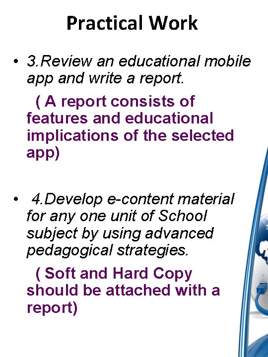 Practical Work • 3. Review an educational mobile app and write a report. (