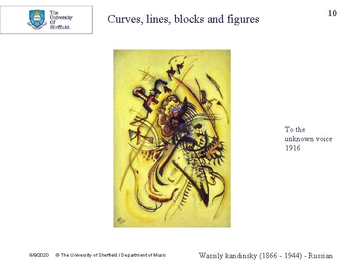Curves, lines, blocks and figures 10 To the unknown voice 1916 9/9/2020 © The