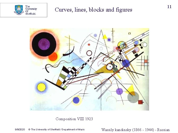 Curves, lines, blocks and figures 11 Composition VIII 1923 9/9/2020 © The University of