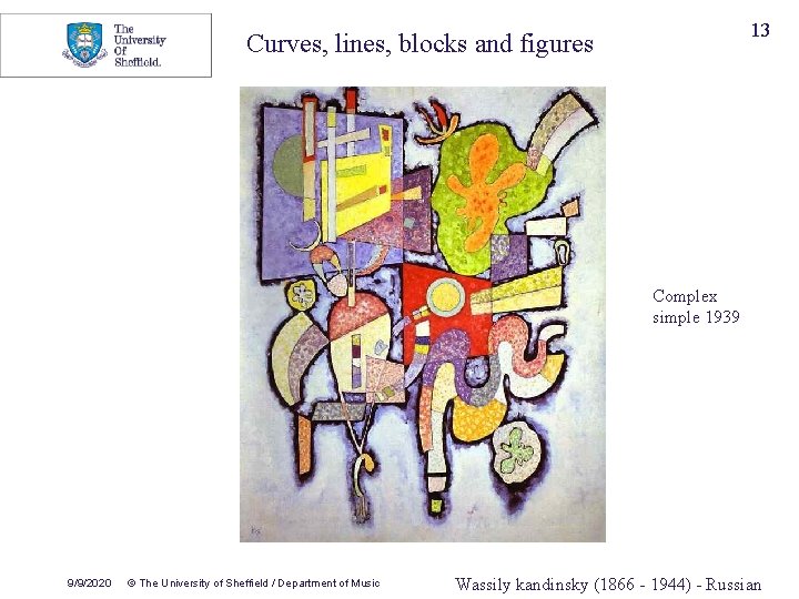 13 Curves, lines, blocks and figures Complex simple 1939 9/9/2020 © The University of