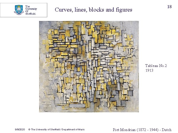 18 Curves, lines, blocks and figures Tableau No. 2 1913 9/9/2020 © The University 18 Curves, lines, blocks and figures Tableau No. 2 1913 9/9/2020 © The University