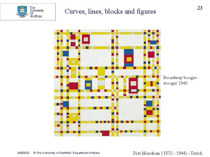 Curves, lines, blocks and figures 23 Broadway boogiewoogie 1940 9/9/2020 © The University of