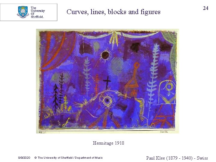 Curves, lines, blocks and figures 24 Hermitage 1918 9/9/2020 © The University of Sheffield