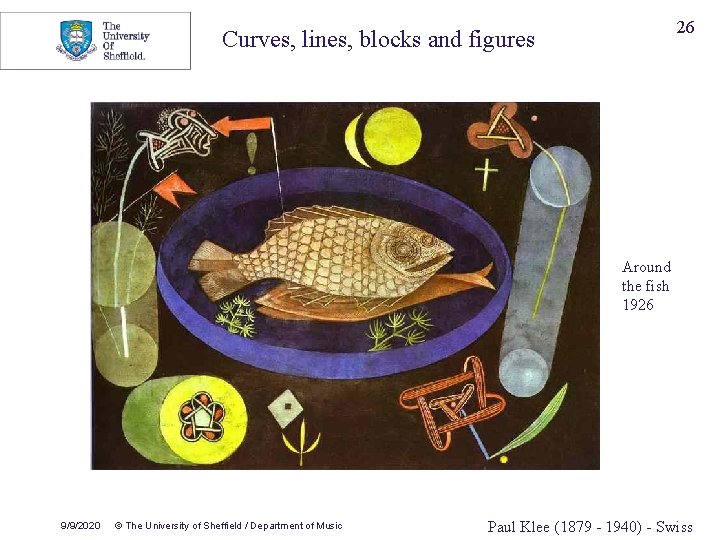 26 Curves, lines, blocks and figures Around the fish 1926 9/9/2020 © The University