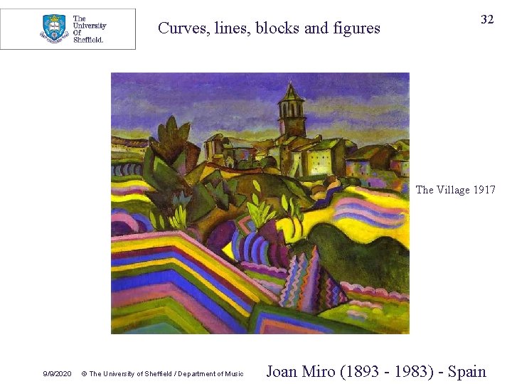 Curves, lines, blocks and figures 32 The Village 1917 9/9/2020 © The University of