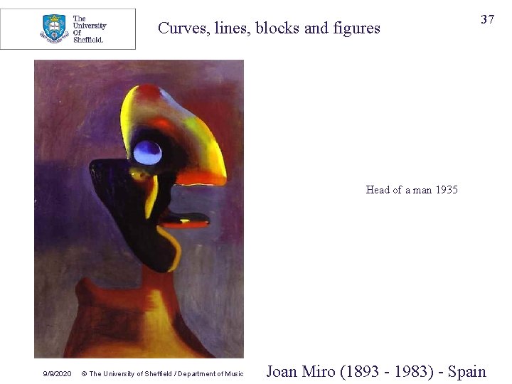 Curves, lines, blocks and figures 37 Head of a man 1935 9/9/2020 © The