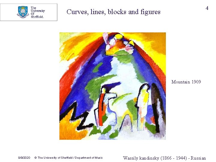 4 Curves, lines, blocks and figures Mountain 1909 9/9/2020 © The University of Sheffield