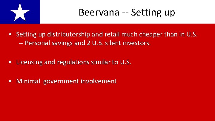 ★ Beervana -- Setting up • Setting up distributorship and retail much cheaper than