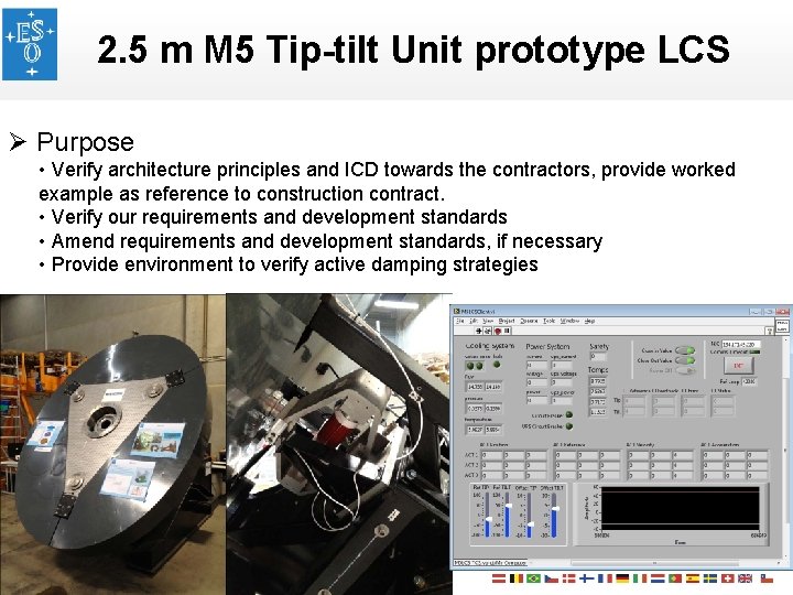 2. 5 m M 5 Tip-tilt Unit prototype LCS Ø Purpose • Verify architecture