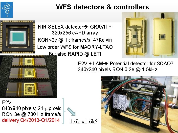 WFS detectors & controllers NIR SELEX detector GRAVITY 320 x 256 e. APD array