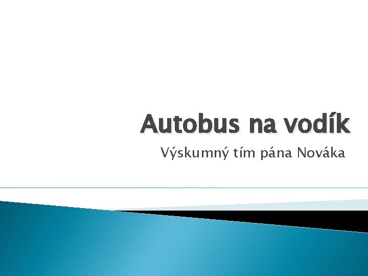 Autobus na vodík Výskumný tím pána Nováka 