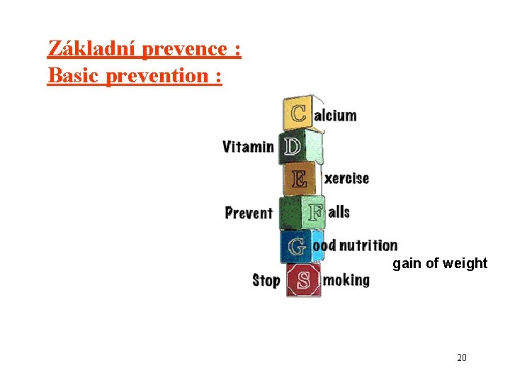 Základní prevence : Basic prevention : gain of weight 20 
