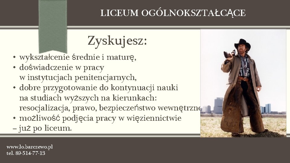 LICEUM OGÓLNOKSZTAŁCĄCE Zyskujesz: • wykształcenie średnie i maturę, • doświadczenie w pracy w instytucjach
