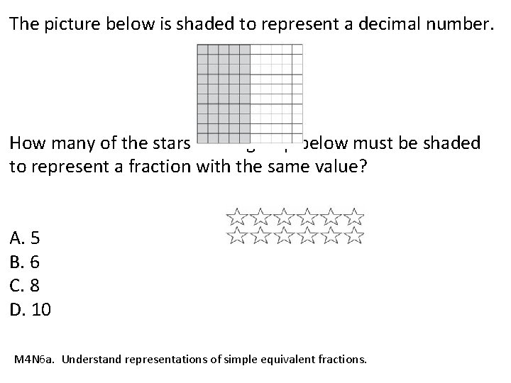 The picture below is shaded to represent a decimal number. How many of the