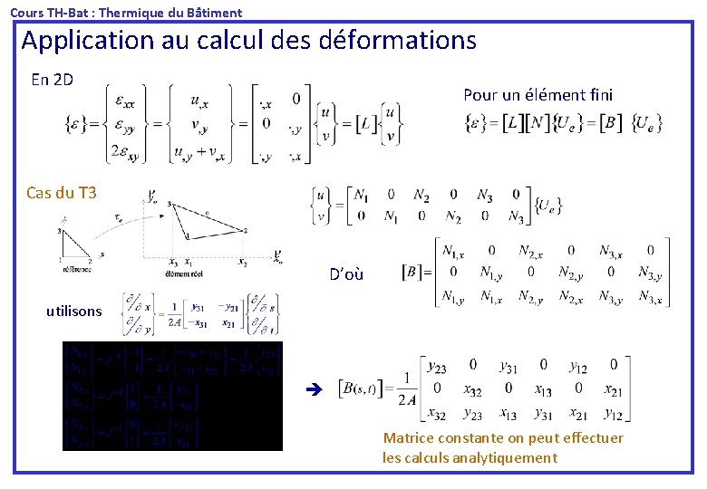  Cours TH-Bat : Thermique du Bâtiment Application au calcul des déformations En 2