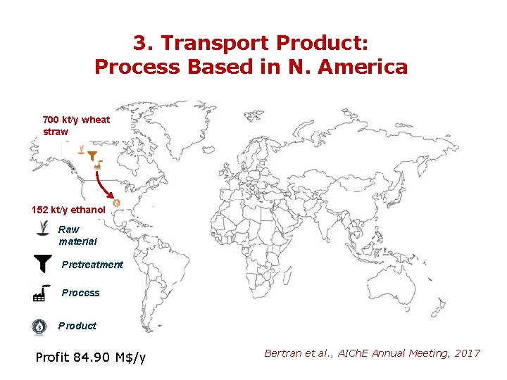3. Transport Product: Process Based in N. America 700 kt/y wheat straw 152 kt/y