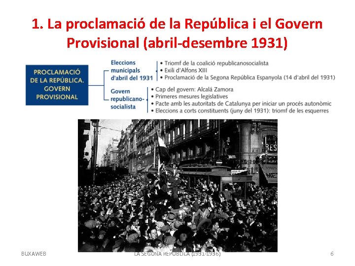 1. La proclamació de la República i el Govern Provisional (abril-desembre 1931) BUXAWEB LA