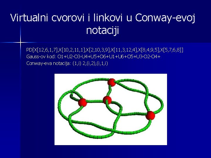 Virtualni cvorovi i linkovi u Conway-evoj notaciji PD[X[12, 6, 1, 7], X[10, 2, 11,