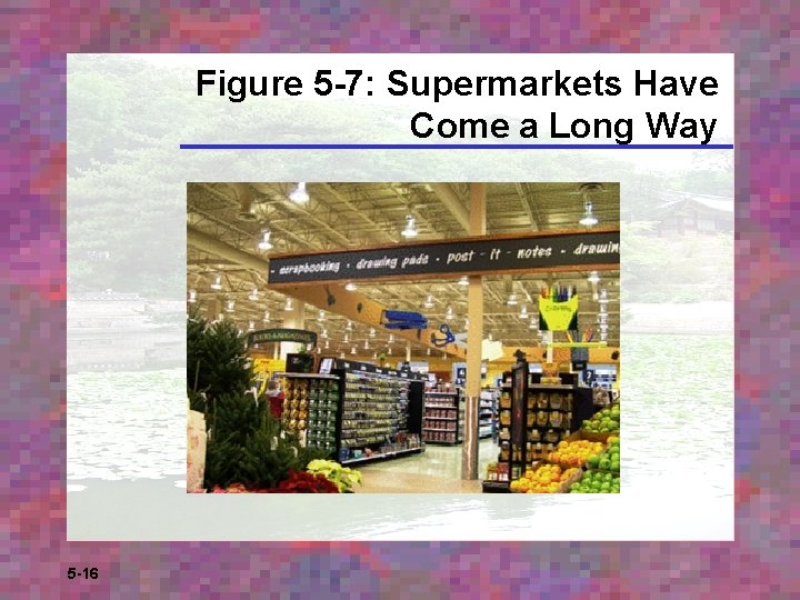 Figure 5 -7: Supermarkets Have Come a Long Way 5 -16 