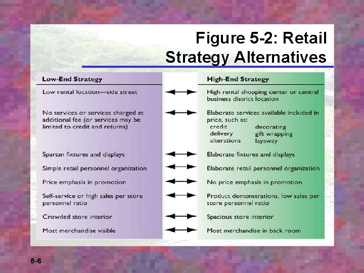 Figure 5 -2: Retail Strategy Alternatives 5 -6 