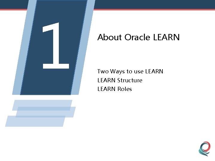 1 About Oracle LEARN Two Ways to use LEARN Structure LEARN Roles 