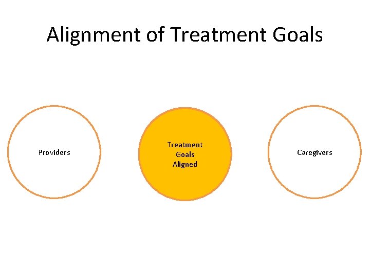 Alignment of Treatment Goals Providers Treatment Patients Goals Aligned Caregivers 