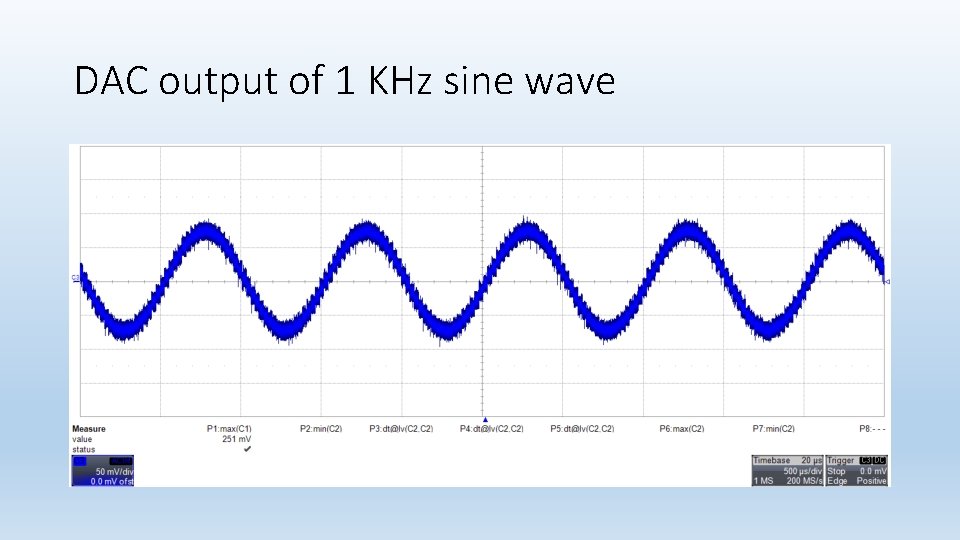 DAC output of 1 KHz sine wave 