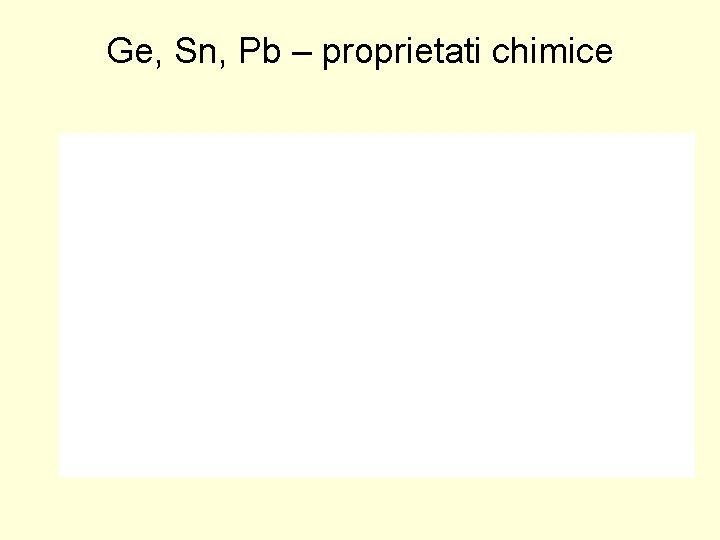 Ge, Sn, Pb – proprietati chimice 