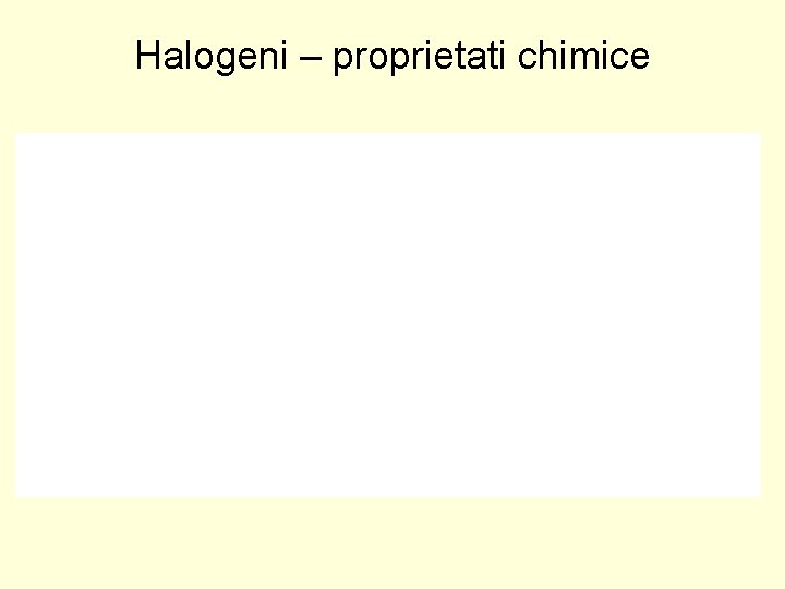 Halogeni – proprietati chimice 