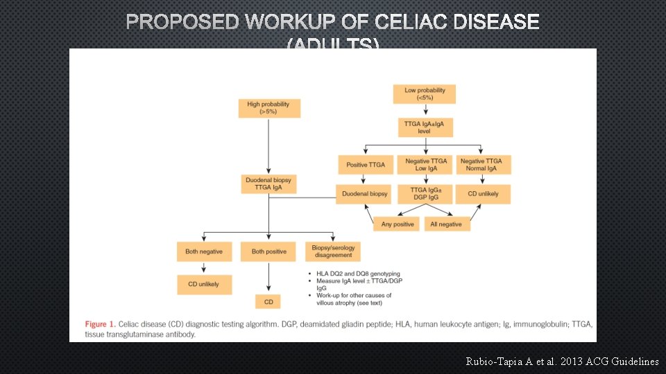 PROPOSED WORKUP OF CELIAC DISEASE (ADULTS) Rubio-Tapia A et al. 2013 ACG Guidelines 