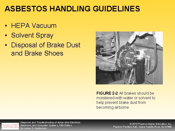 ASBESTOS HANDLING GUIDELINES • HEPA Vacuum • Solvent Spray • Disposal of Brake Dust