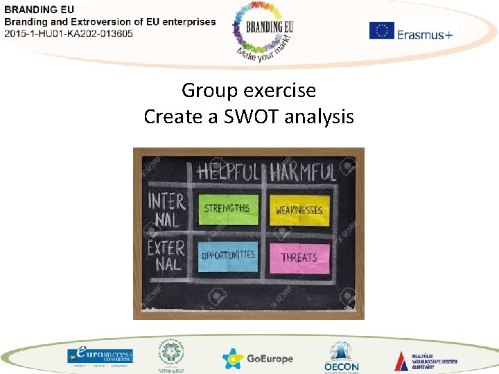 Group exercise Create a SWOT analysis 