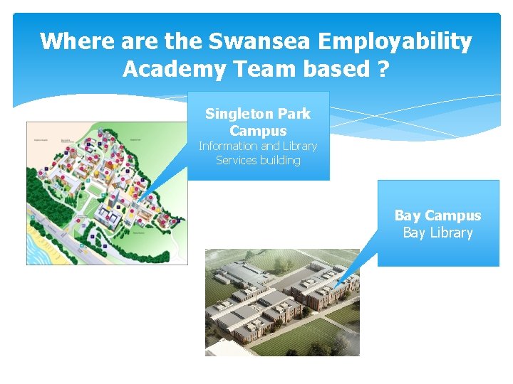 Where are the Swansea Employability Academy Team based ? Singleton Park Campus Information and