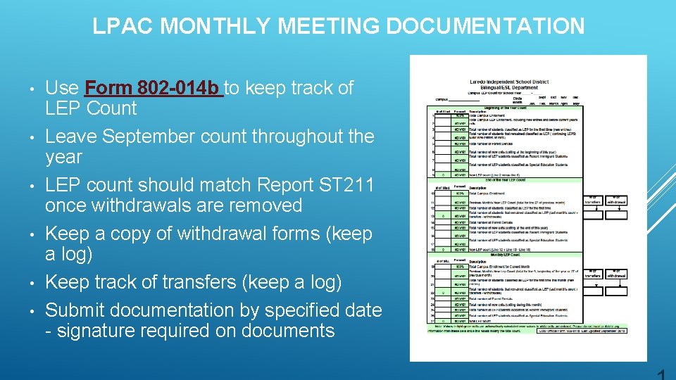 LPAC MONTHLY MEETING DOCUMENTATION • • • Use Form 802 -014 b to keep