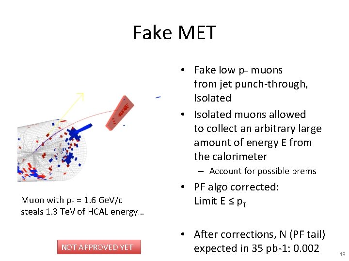 Fake MET • Fake low p. T muons from jet punch-through, Isolated • Isolated
