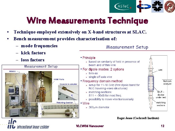 Wire Measurements Technique • Technique employed extensively on X-band structures at SLAC. • Bench