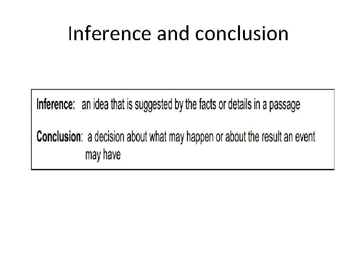 Inference and conclusion 